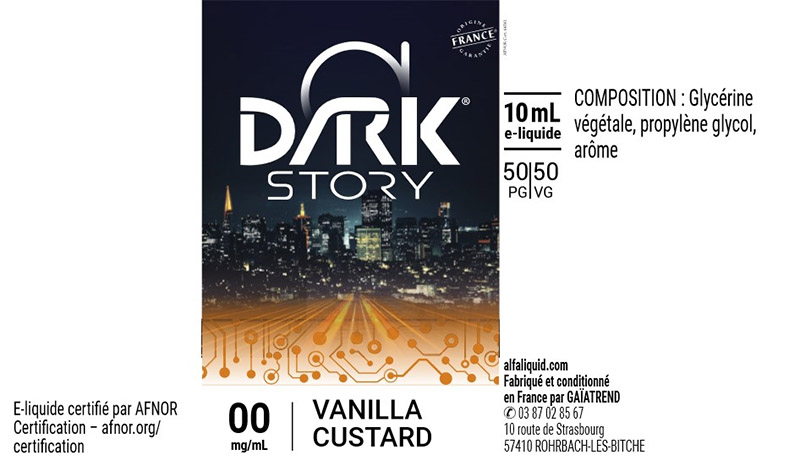 étiquette eliquide dark story