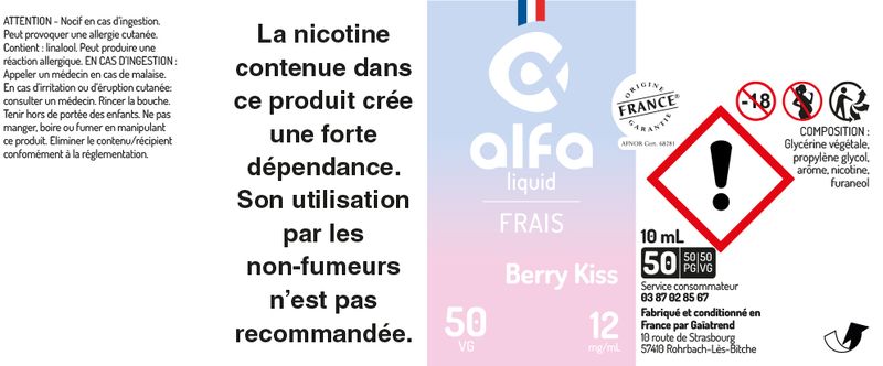 Eliquide Berry Kiss Cool n'Fruit  partir de 4,13  livr