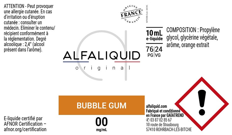 étiquette eliquide alfaliquid