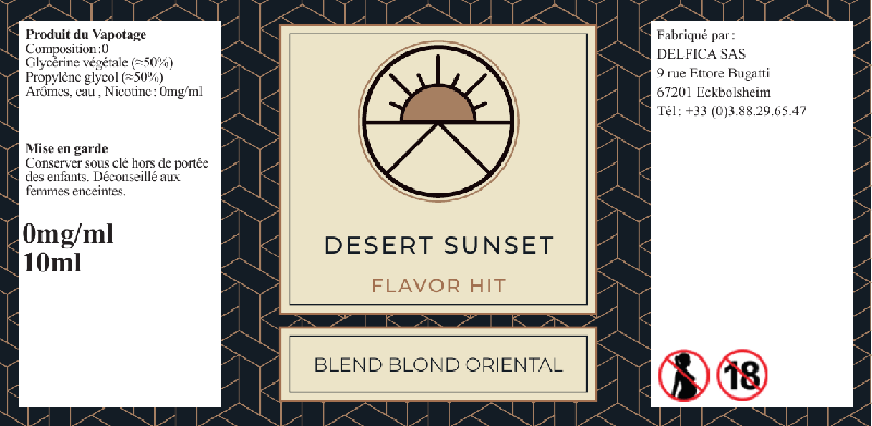 etiquette eliquide desert sunset flavor hit