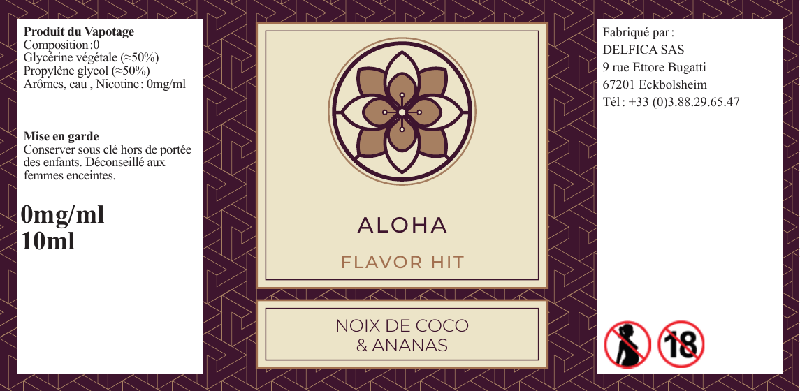 etiquette eliquide aloha flavor hit