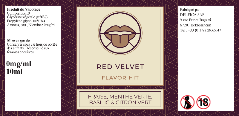 etiquette eliquide red velvet flavor hit