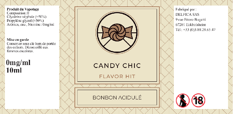 etiquette eliquide candy chic flavor hit
