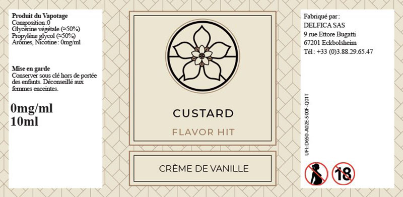 etiquette eliquide custard flavor hit