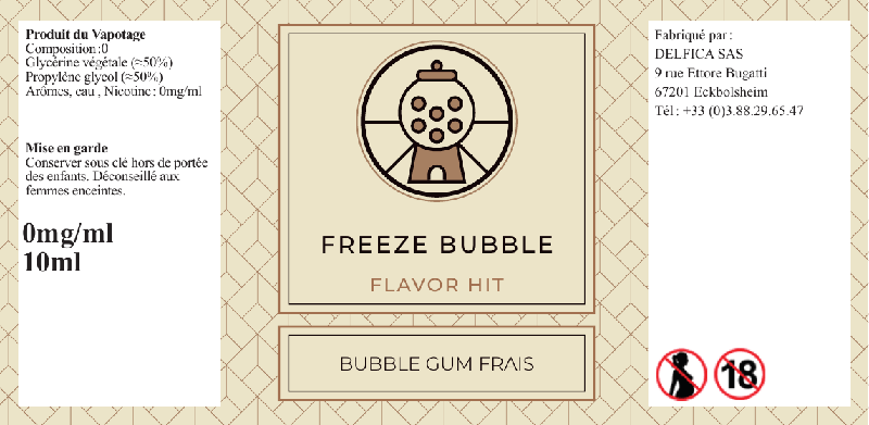 etiquette eliquide freeze bubble flavor hit