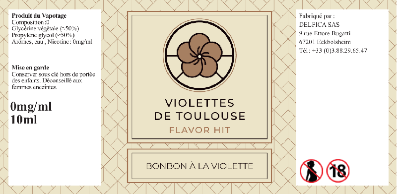 etiquette eliquide violettes de toulouse flavor hit