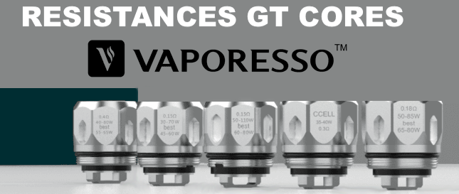 resistances gt cores vaporesso clearomiseur